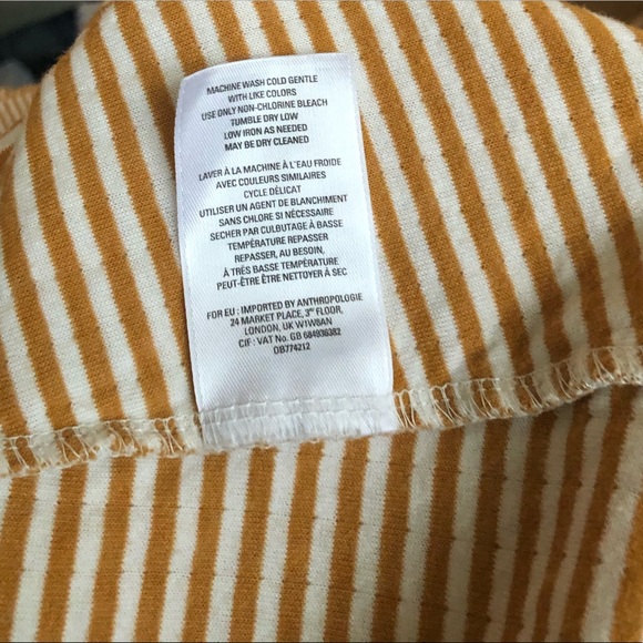 Anthro Maeve Striped Cowl Neck Top Small Yellow - Picture 5 of 5